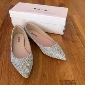 JUSTFAB new Flats Krissy Rhinestone Womens Size 8
